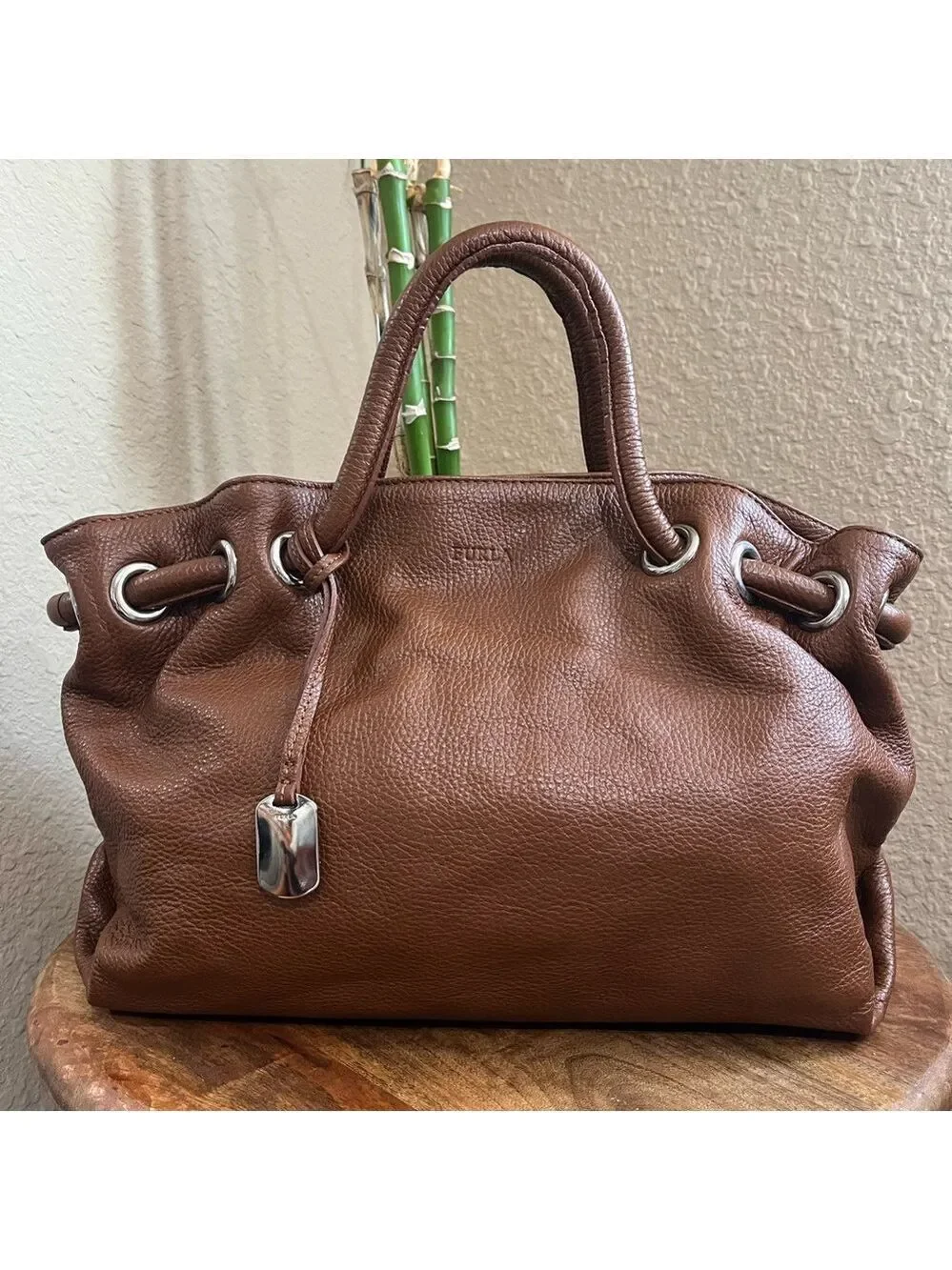 Furla Brown Pebbled Leather Satchel *READ*